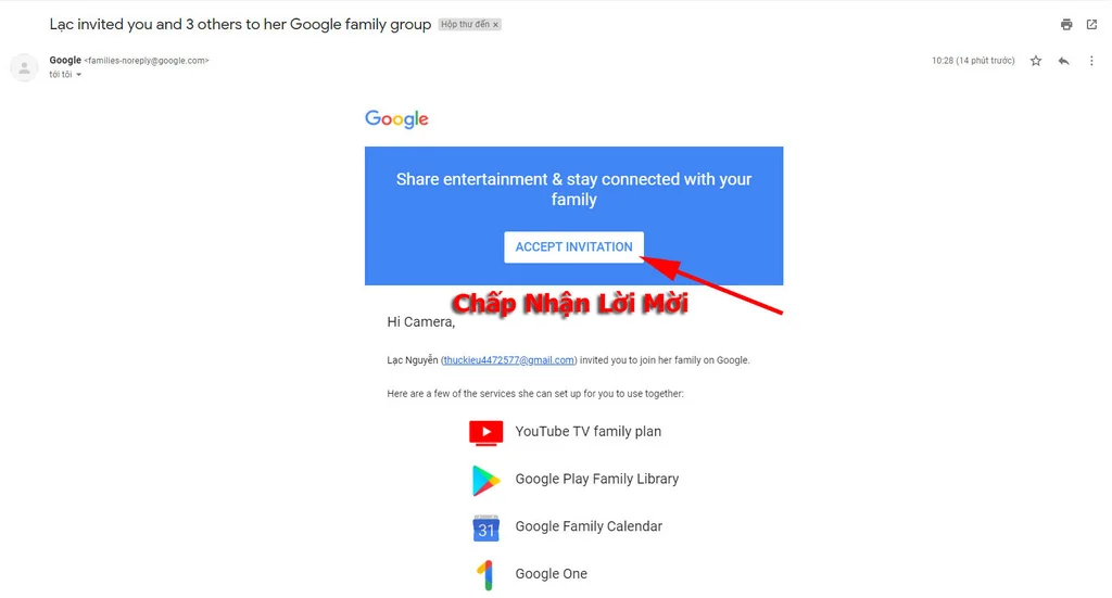Chấp nhận lời mời từ trưởng nhóm