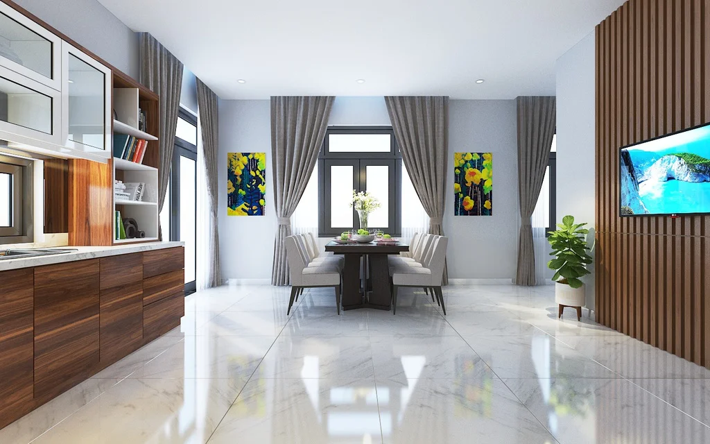 Nhà bếp đẹp được thiết kế rộng rãi