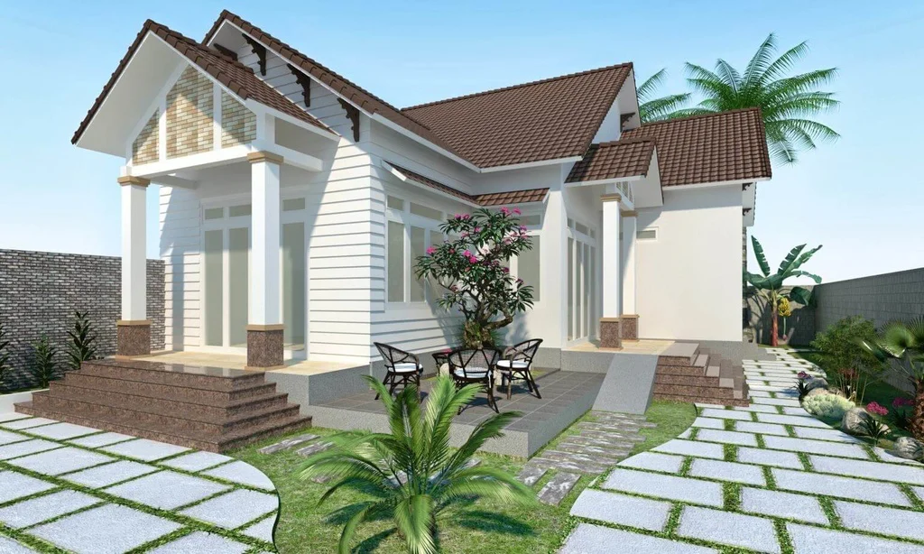 Nhà cấp 4 chữ L truyền thống