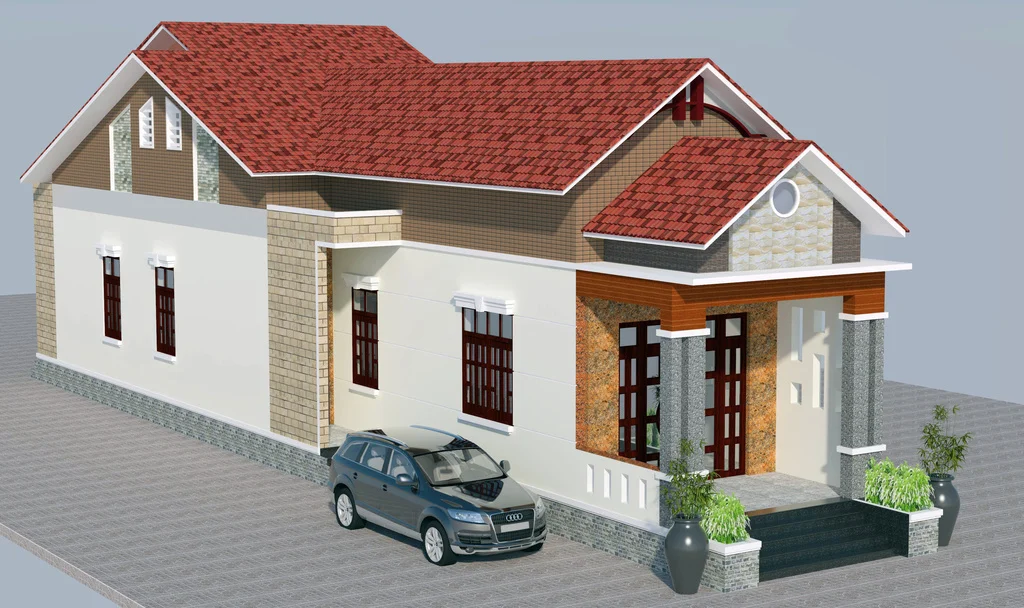 Thiết kế nhà cấp 4 nhà ống cho diện tích đất hẹp